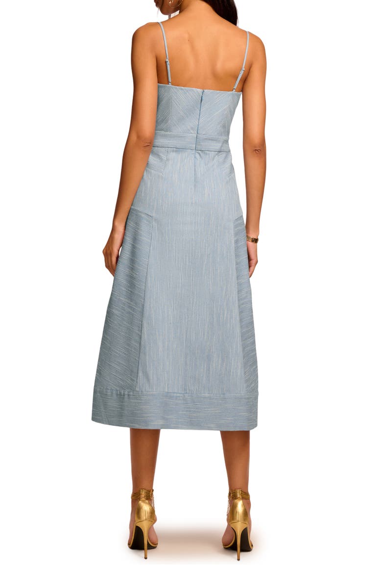 Cassia Stitch Sleeveless Midi Dress, Alternate, color, LIGHT INDIGO SLUB