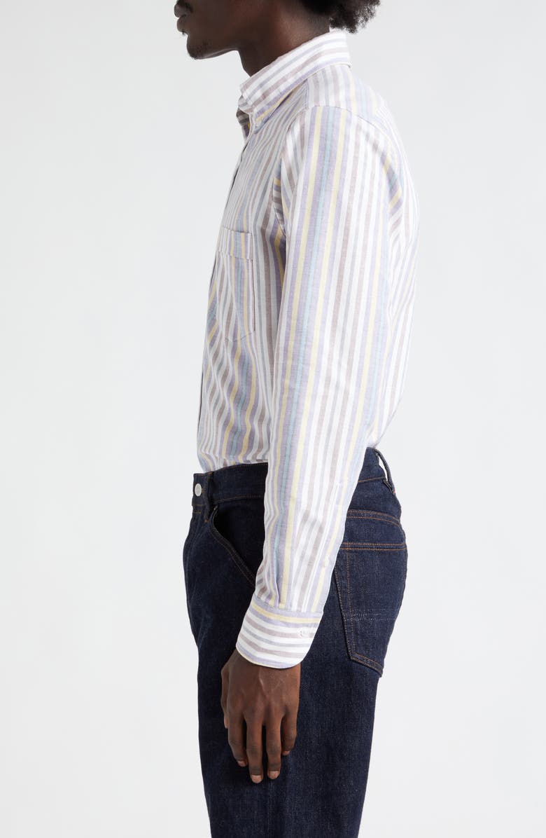 Drake's Stripe Oxford Button-Down Shirt, Alternate, color, 