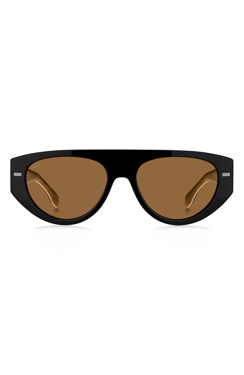 BOSS 56mm Full Rim Sunglasses, Main, color, Black Multicolor