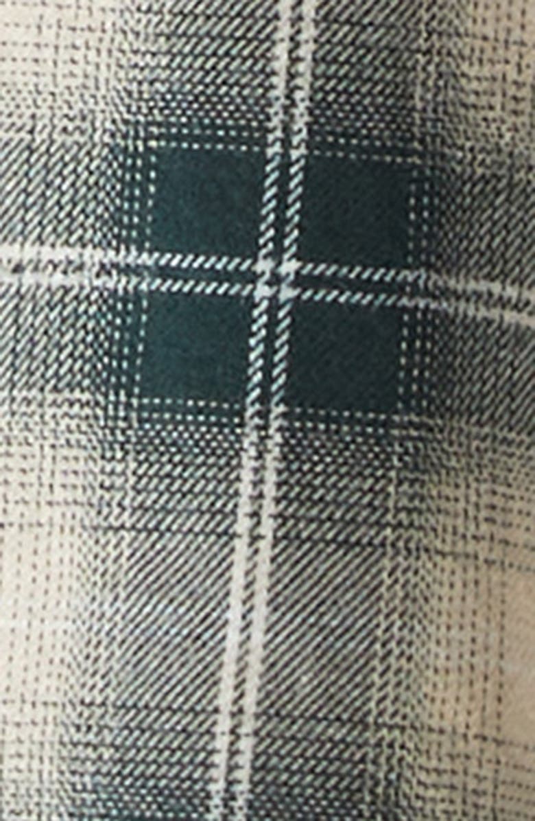 AMIRI Shotgun Distressed Plaid Flannel Button-Up Shirt, Alternate, color, Evergreen