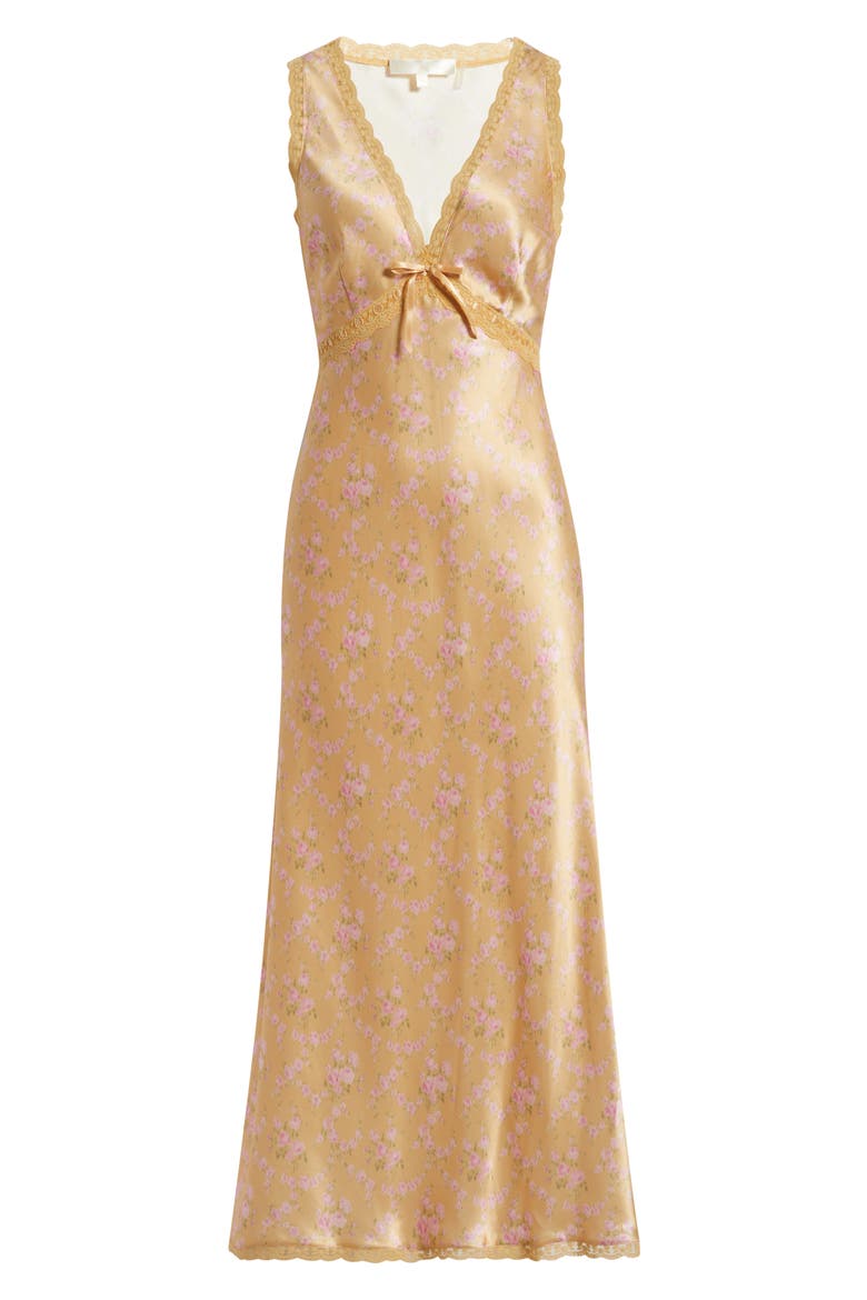 Nirelle Sleeveless Silk Blend Maxi Dress, Alternate, color, DUCHESS GOLD