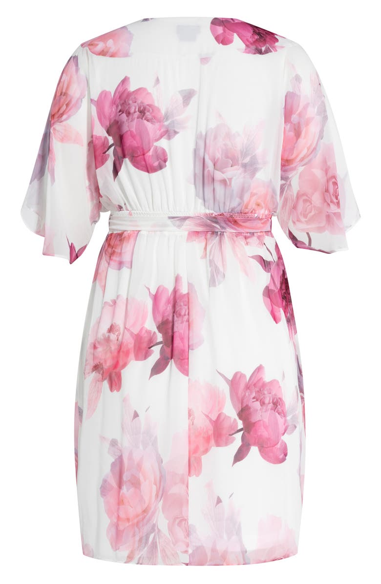 City Chic Bella Rosa Wrap Front Dress, Alternate, color, Bella Rosa