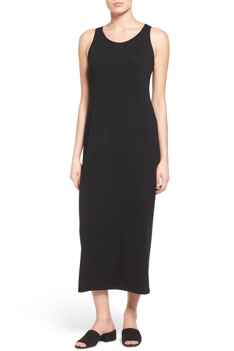 Midi Tank Dress, Alternate, color, BLACK