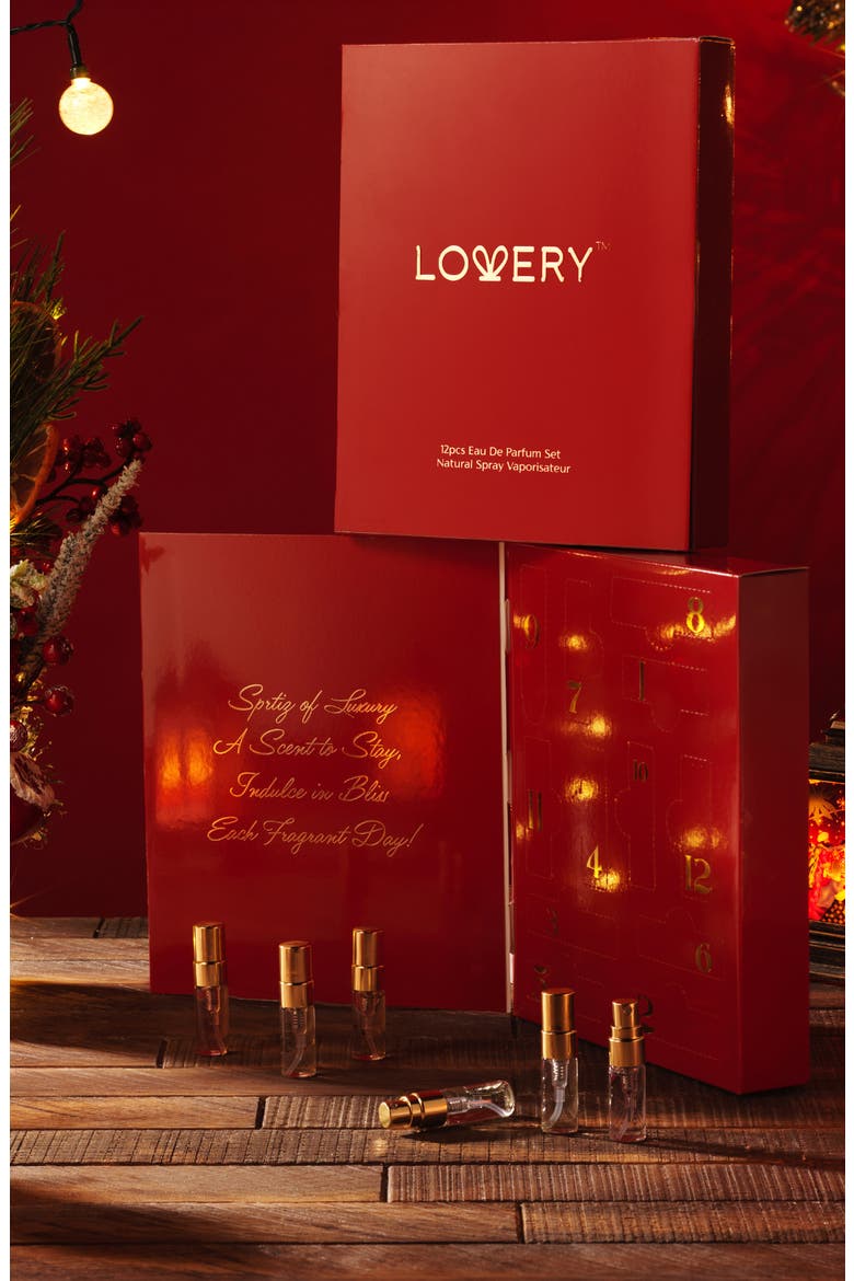12 Days of Glow 12-Piece Assorted Sampler Travel Perfume Gift Set, Alternate, color, Red