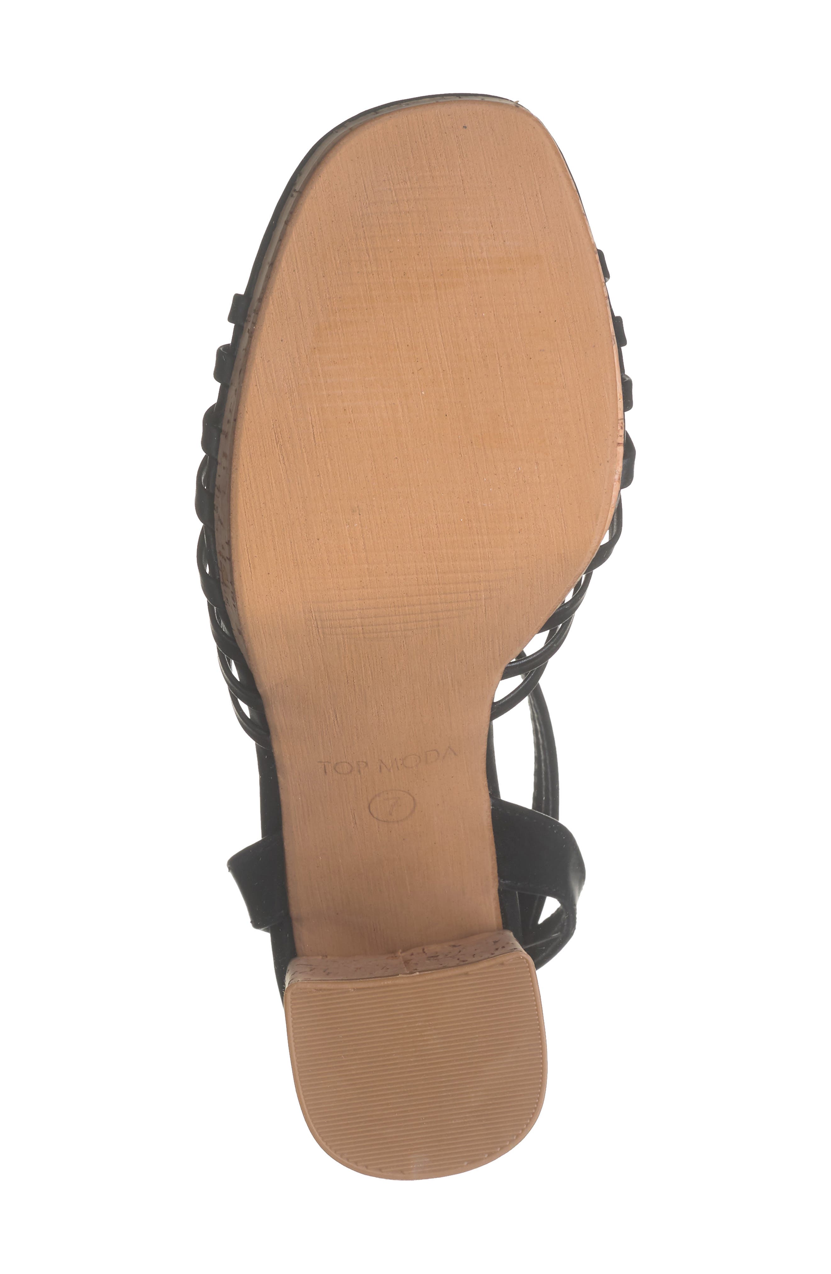 TOP GUY SHOES Volos Platform Wedge Sandal, Alternate, color, Black Pu