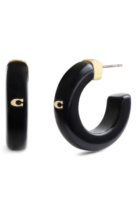 Resin C Hoop Earrings