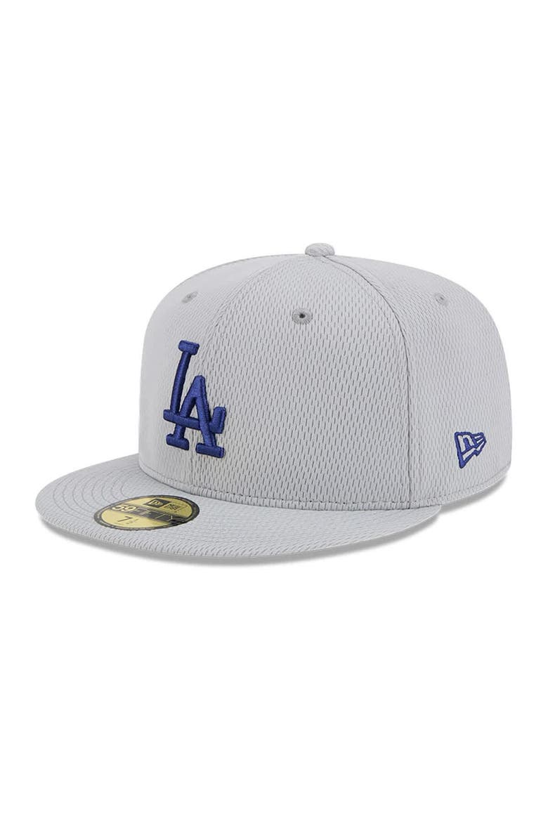 New Era Men's New Era Gray Los Angeles Dodgers 2025 MLB Clubhouse 59FIFTY Fitted Hat, Main, color,