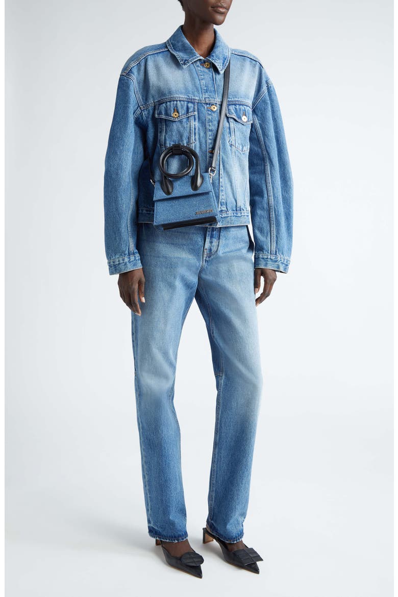 Le De-Nimes Droit Straight Leg Jeans, Alternate, color, BLUE/TABAC 33C