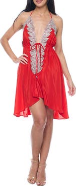 RANEES Crystal Embellished Halter Cover-Up Dress