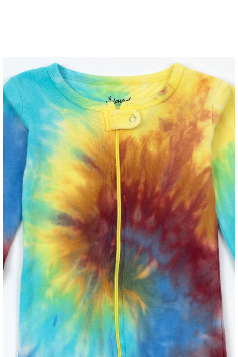 Kids Footed Tie Dye Cotton Matching Family Pajamas, Alternate, color, Tie Dye Swirl Boys