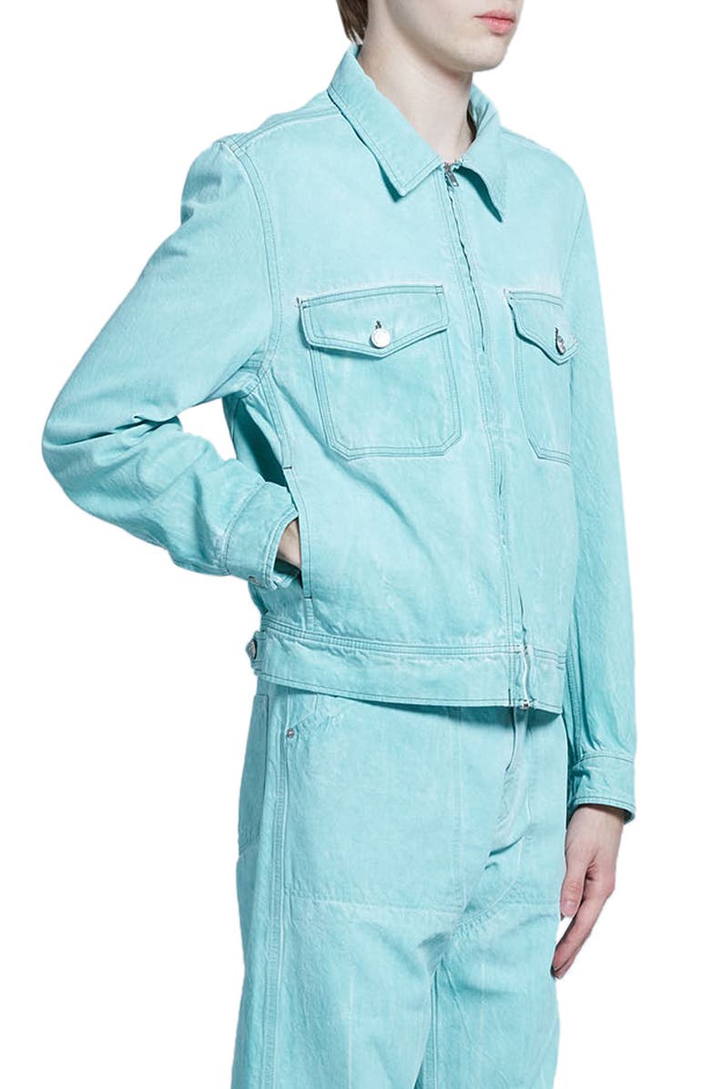 Marni Zip Front Denim Trucker Jacket, Alternate, color, 