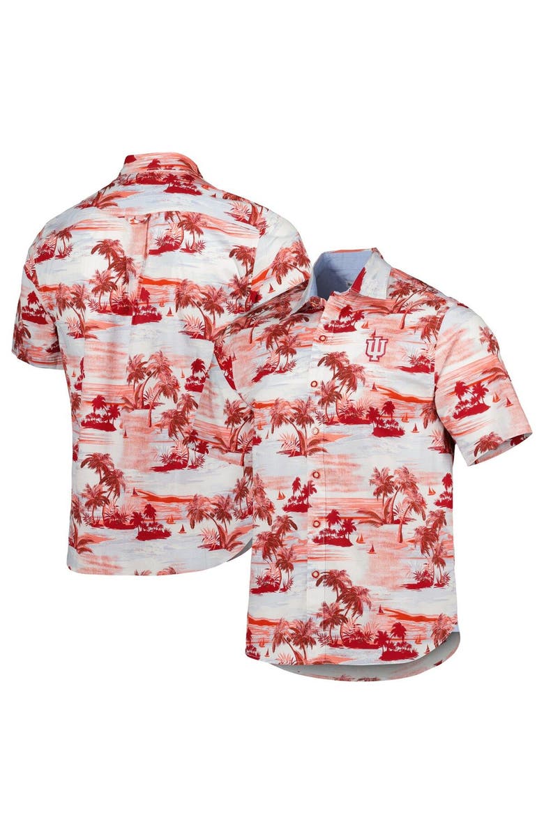 Tommy Bahama Men's Tommy Bahama Crimson Indiana Hoosiers Tropical Horizons Button-Up Shirt, Main, color,