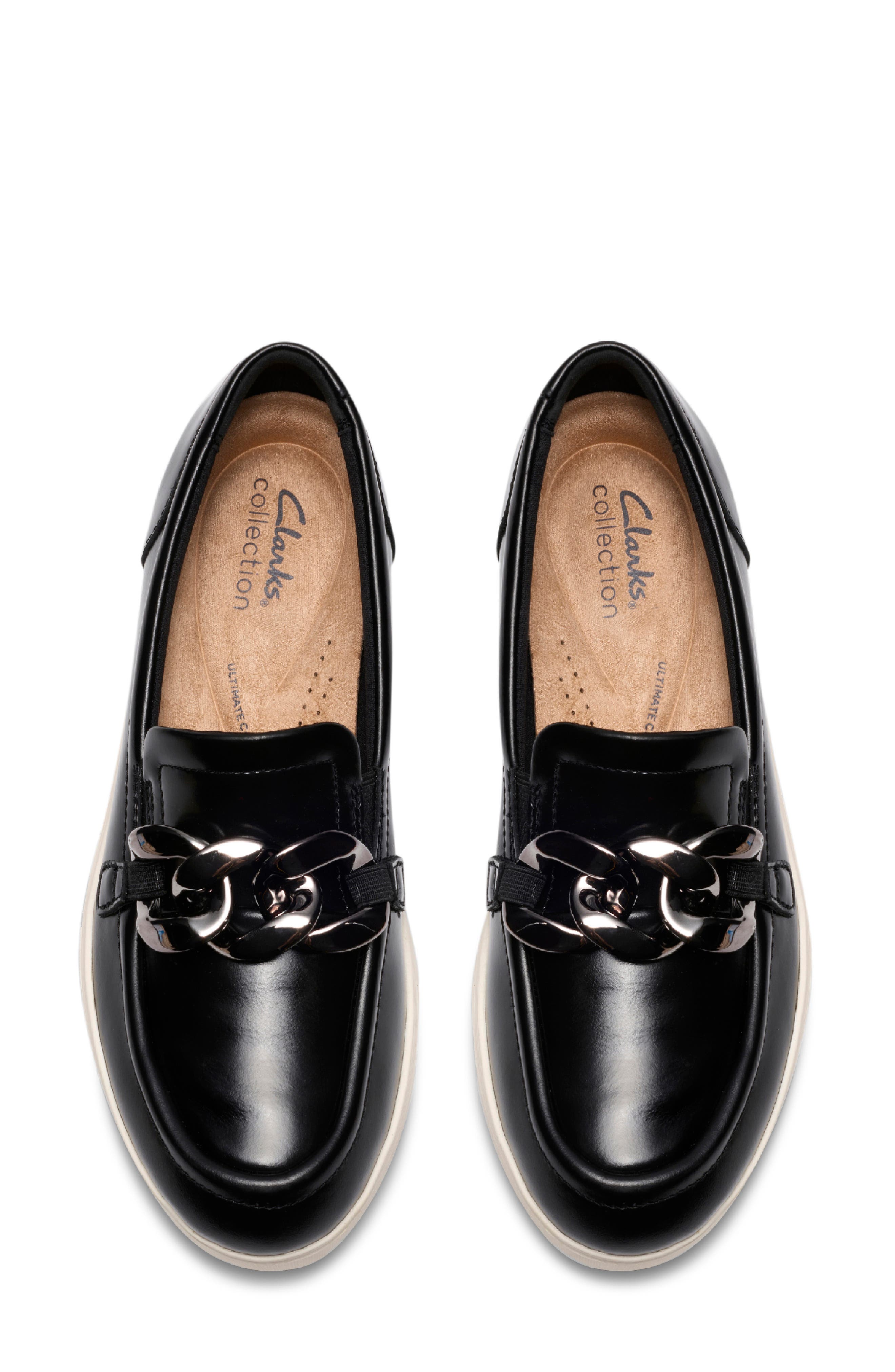 Zylah May Chain Wedge Loafer, Alternate, color, BLACK
