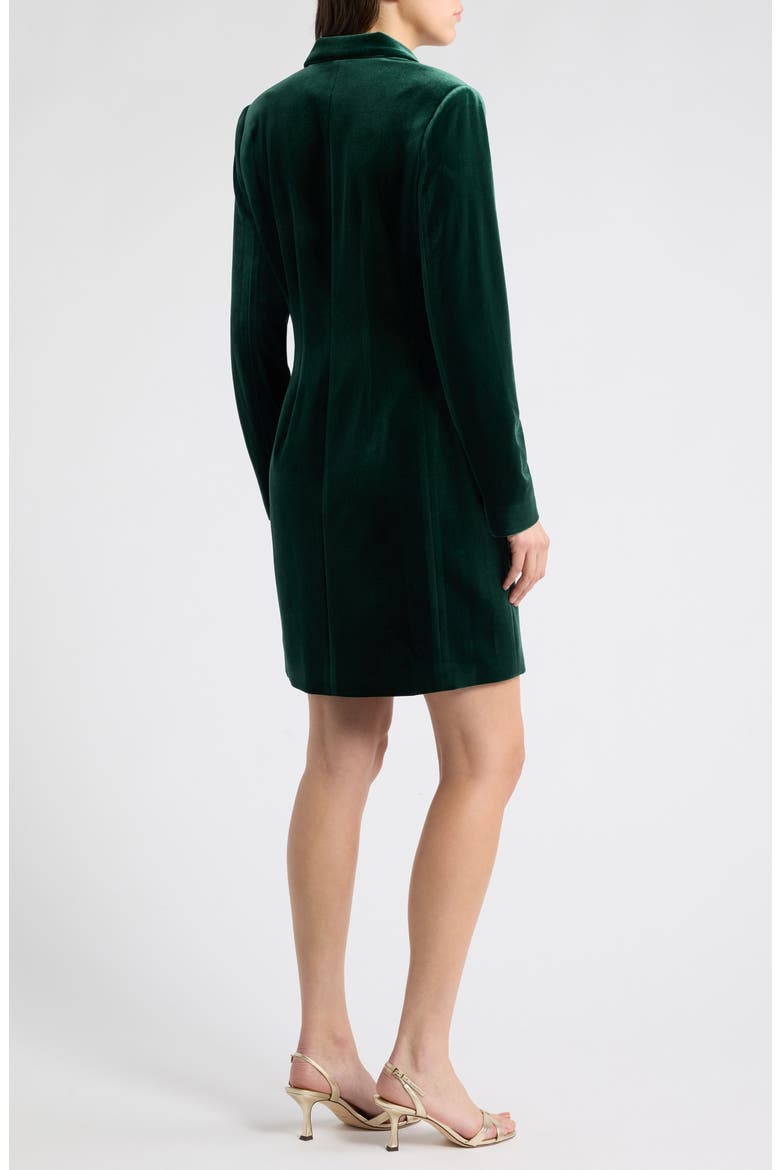 Long Sleeve Velvet Blazer Minidress, Alternate, color, WINTER GREEN