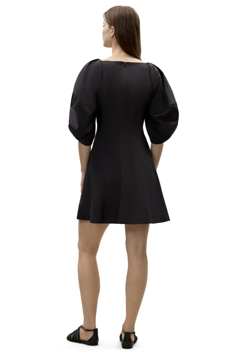 Isla Poplin Mini Dress, Alternate, color, Black