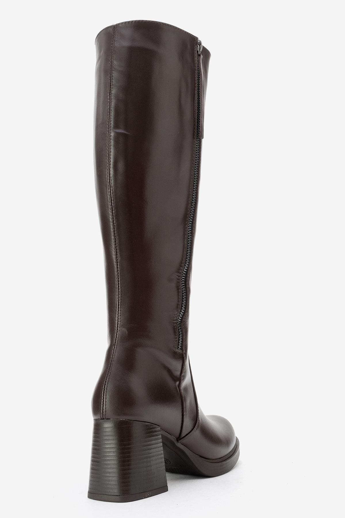 Lensa Leather Block Heel Boot, Alternate, color, Brown