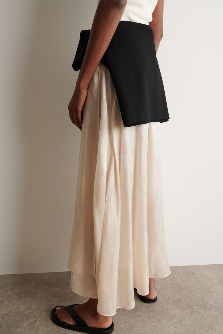 Jacquard Handkerchief Midi Skirt, Alternate, color, CREAM