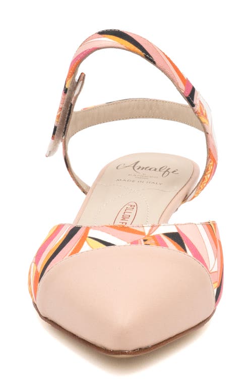 Amalfi By Rangoni Aosta Ankle Strap Pointed Cap Toe Pump In Azalea Alvira/fard Parmasoft