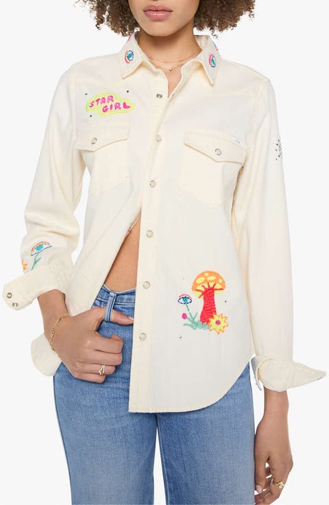 The All My Exes Embroidered Denim Shirt