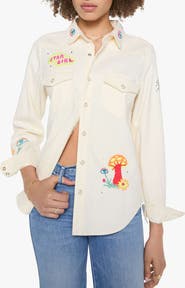 MOTHER The All My Exes Embroidered Denim Shirt