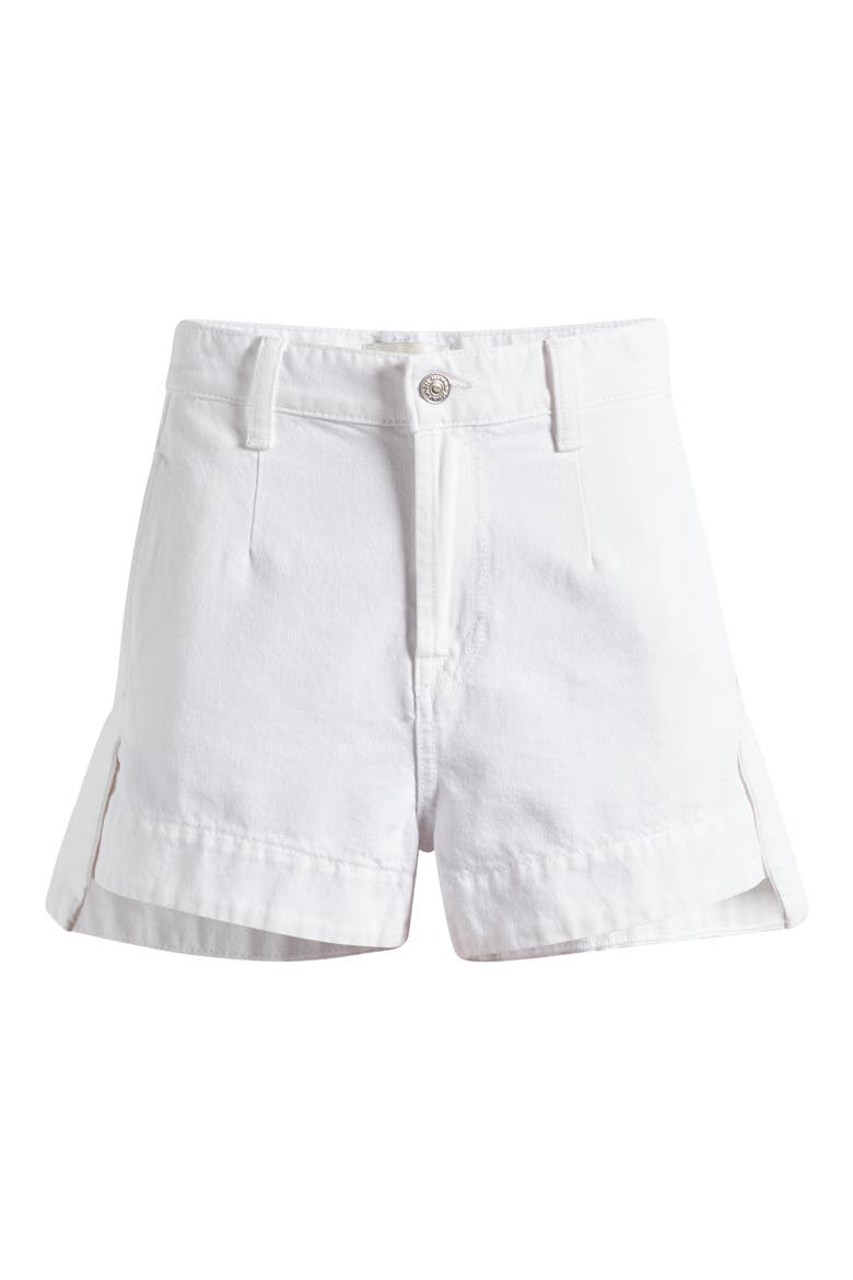 High Waist Step Hem Tailored Denim Shorts, Alternate, color, BRILLIANT WHITE