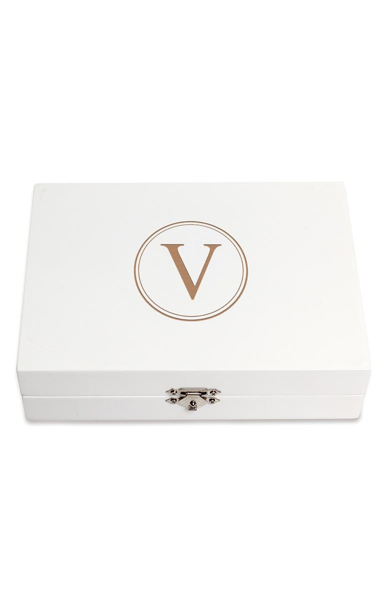 Cathy's Concepts Monogram Wooden Jewelry Box, Main, color,