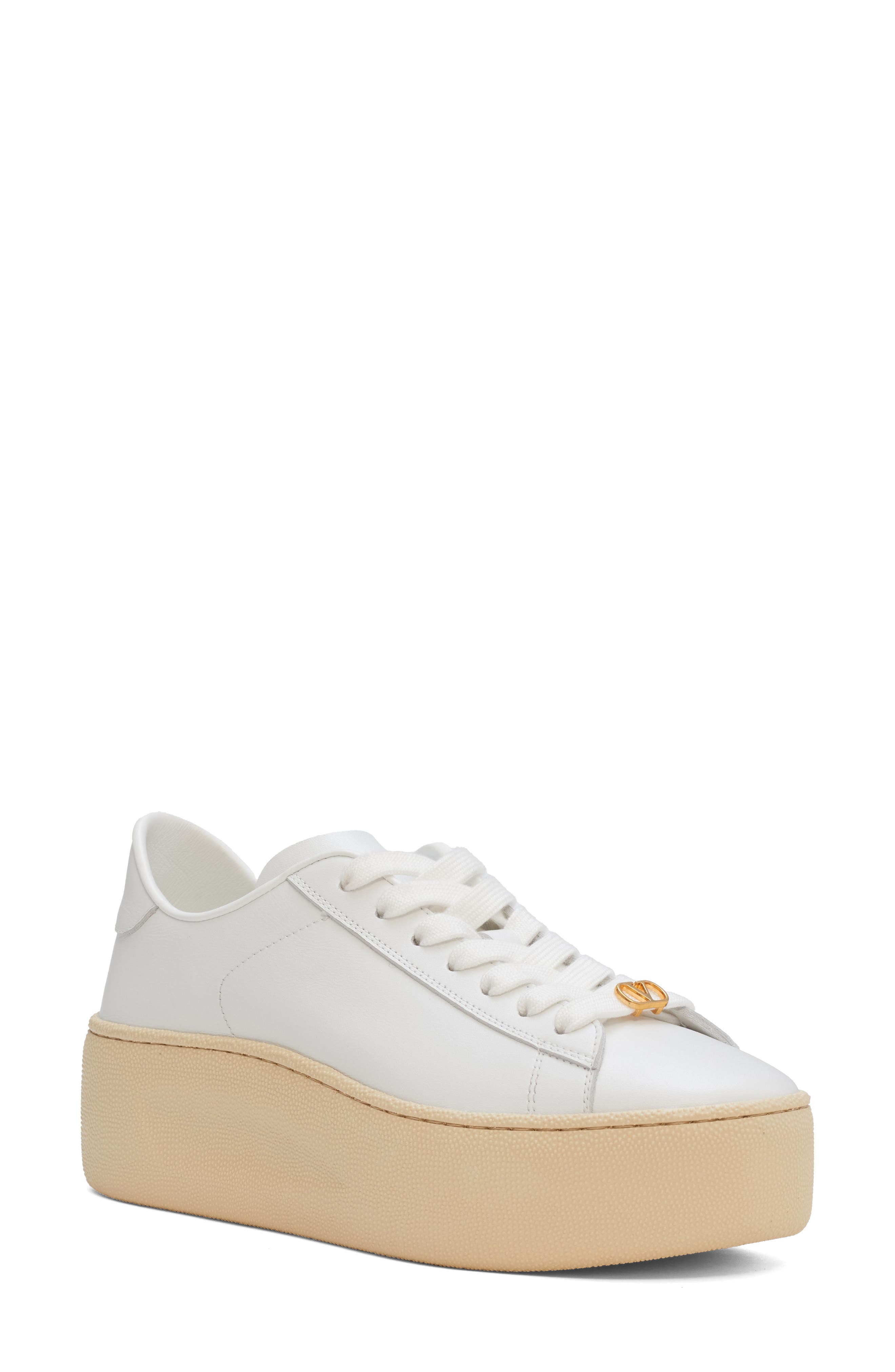 Valentino Garavani Royco Low Top Platform Sneaker, Main, color, White/ Green