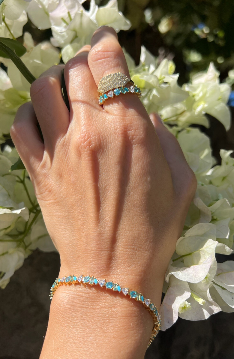 NATIVE GEM Vienna Opal Tennis Bracelet, Alternate, color, Turquoise
