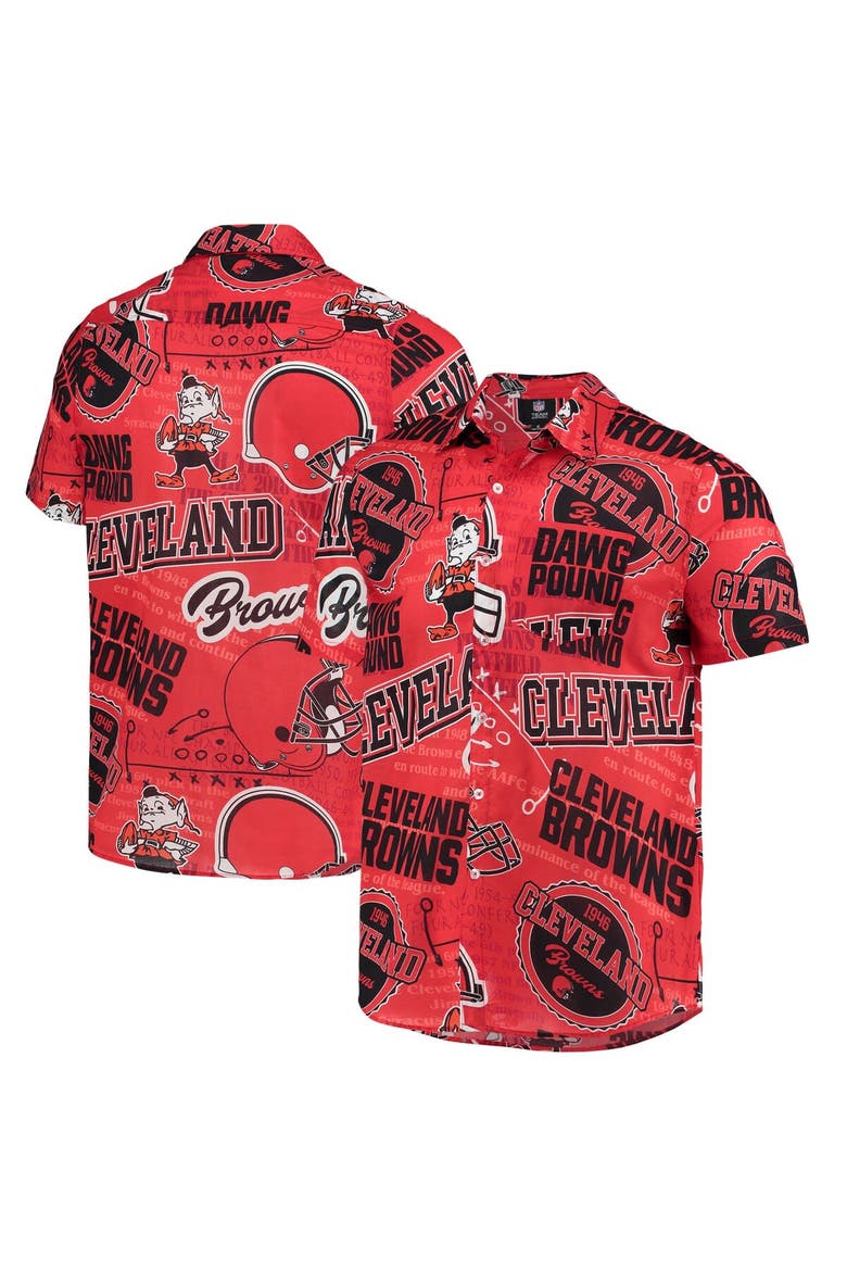 Men's FOCO Orange Cleveland Browns Thematic Button-Up Shirt, Main, color, Orange