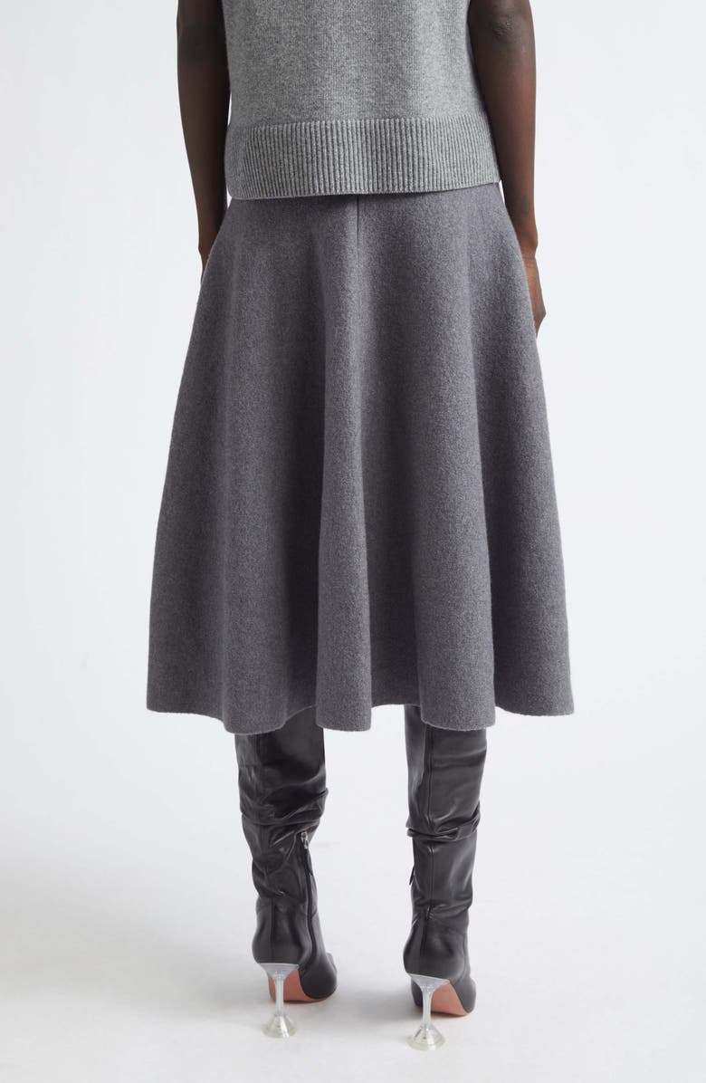 Brandon Maxwell The Miller Structured Virgin Wool Knit Skirt, Alternate, color, Heather Grey