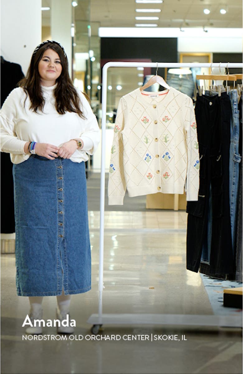 Floral Embroidered Cotton Cardigan, sales video thumbnail