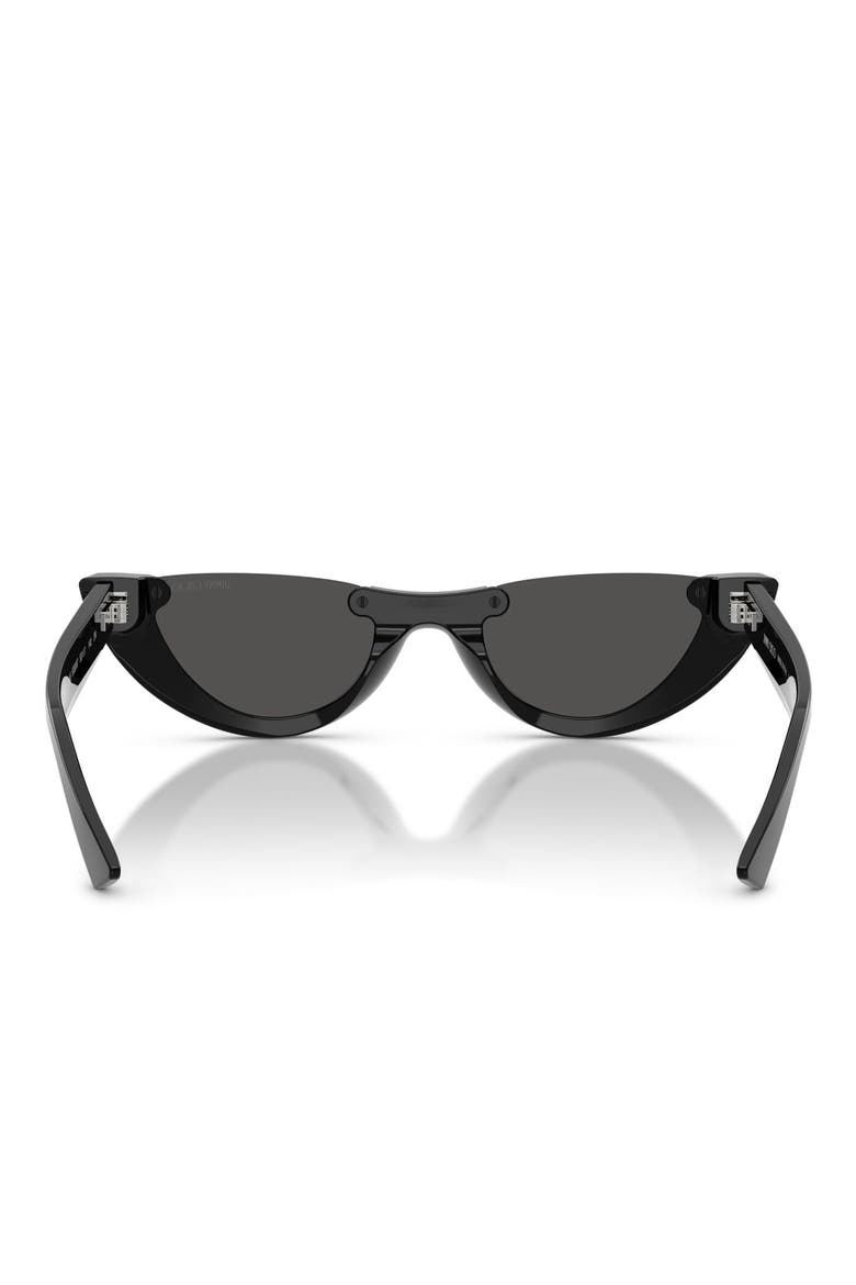 53mm Semi Rimless Oval Sunglasses, Main, color, BLACK / DARK GREY