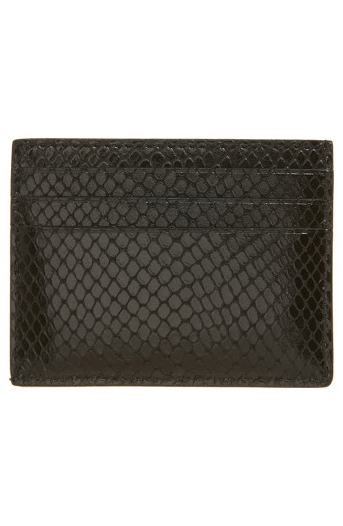 Tom Ford T-line Python Embossed Leather Card Case In 1n001 Black