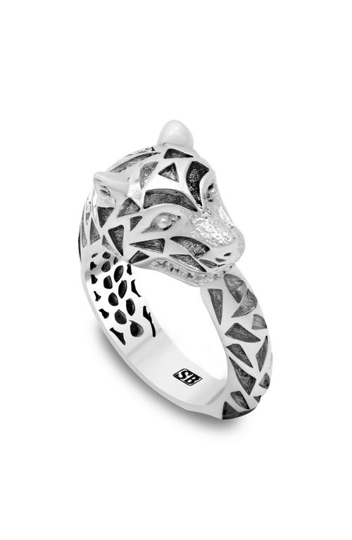 Samuel B. Sterling Silver Panther Ring In White
