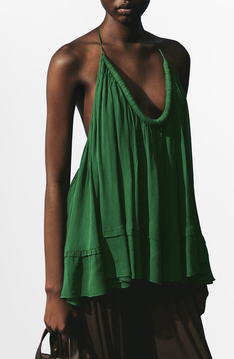 MANGO Ocean Halter Top, Main, color, Green