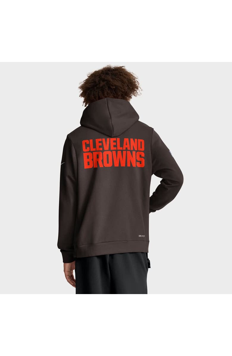 Nike Men's Nike Brown Cleveland Browns Sideline Standard Issue Initial Home Dri-FIT Hoodie, Alternate, color, Brown