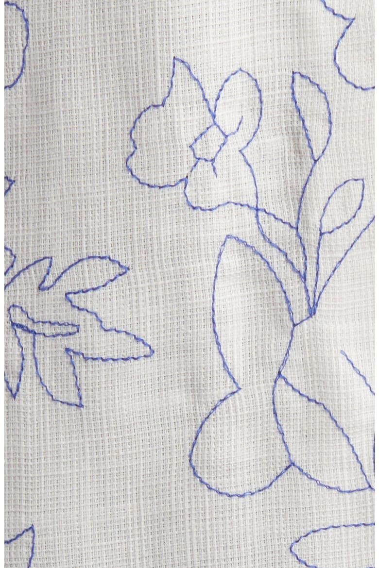 Floral Stitch Camp Shirt, Alternate, color, EGRET