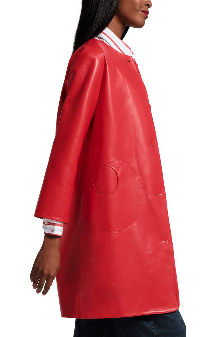 Mod Jacket Faux Leather, Alternate, color, Geranium