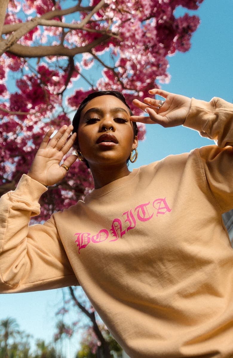 Viva La Bonita Neon Bonita Cotton Sweatshirt, Alternate, color, 
