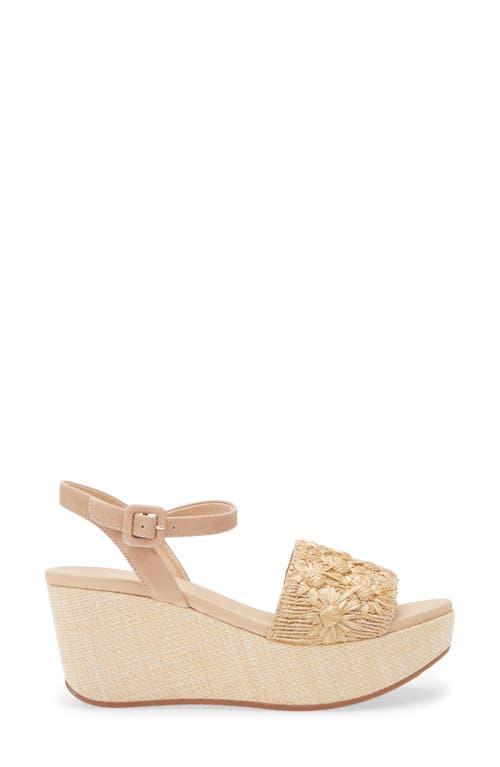 Chocolat Blu Yizzy Ankle Strap Platform Wedge Sandal In Natural Raffia