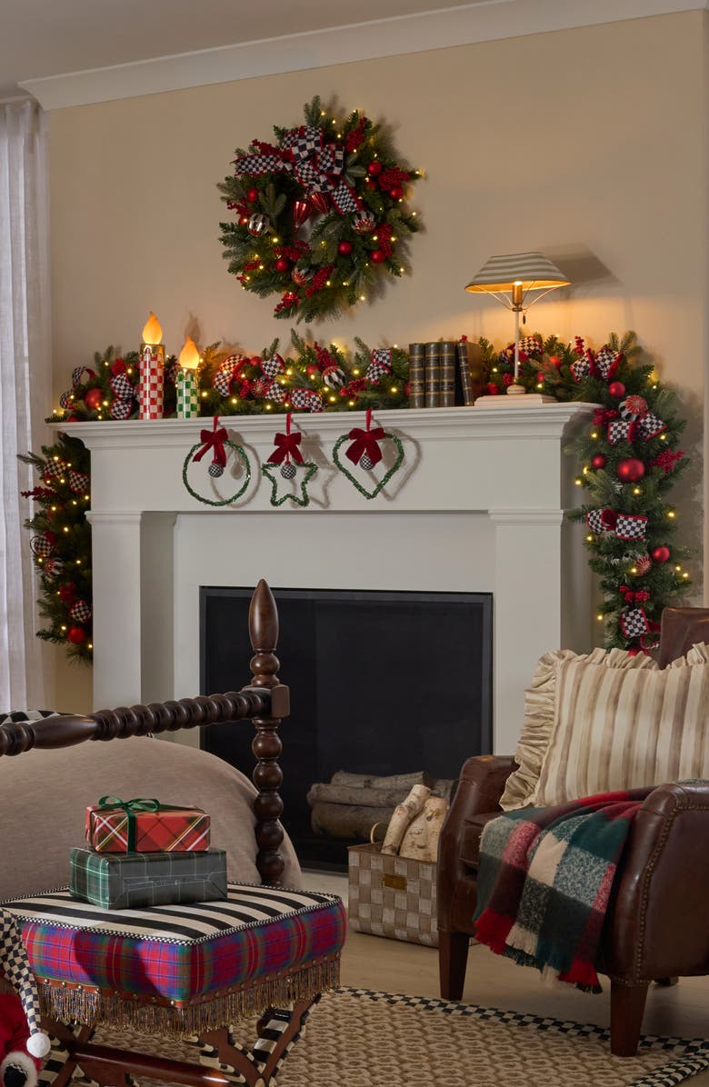 MACKENZIE CHILDS Merry Christmas Illuminated Garland, Alternate, color, Green