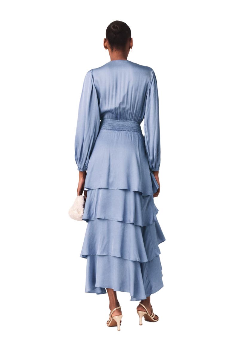 Ruffled maxi dress, Alternate, color, Blue / grey