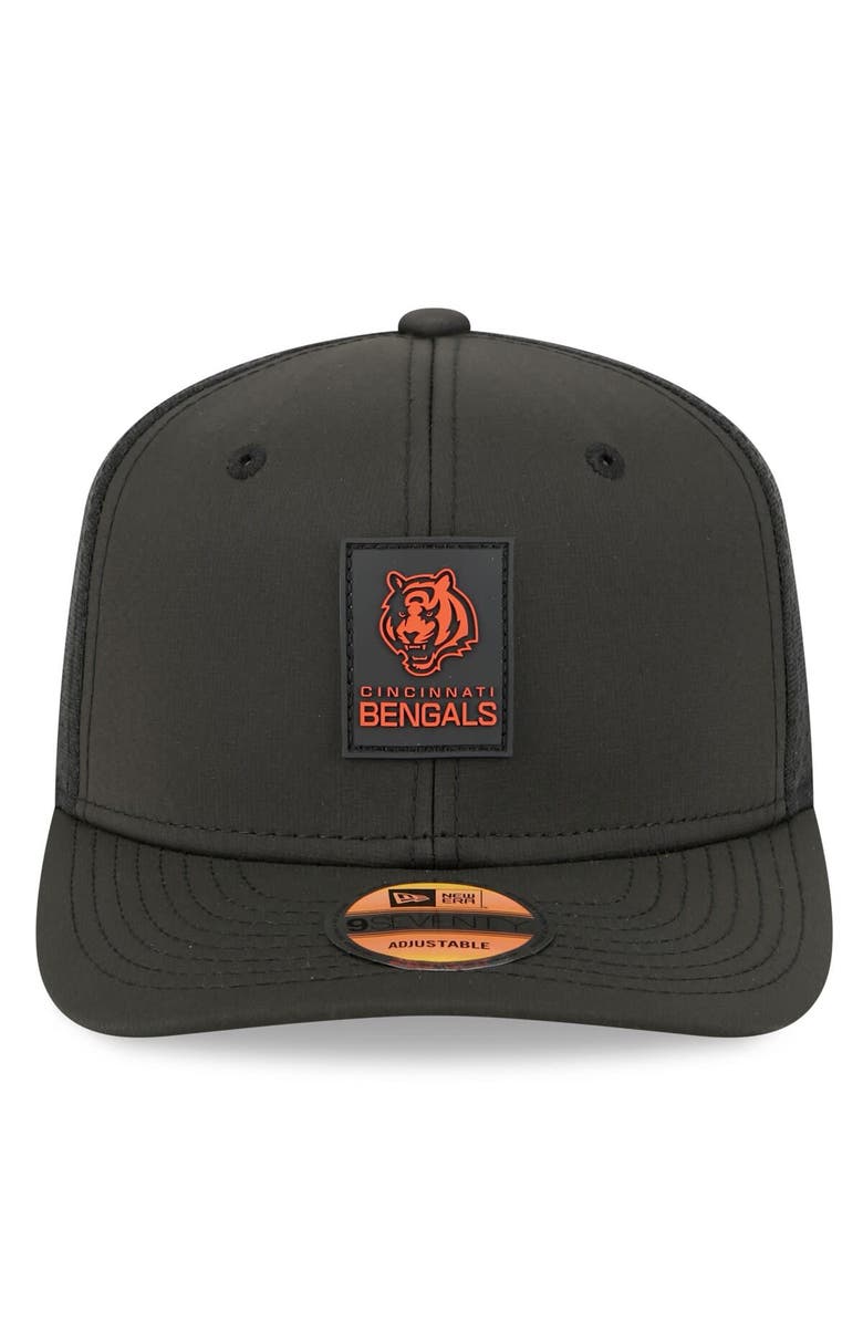 New Era Men's New Era Black Cincinnati Bengals 2025 Sideline 9SEVENTY Trucker Adjustable Hat, Alternate, color, Black