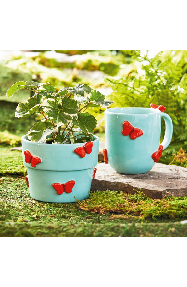 tag Garden Butterfly Mug Blue Multi Earthenware Spring, Alternate, color, Blue