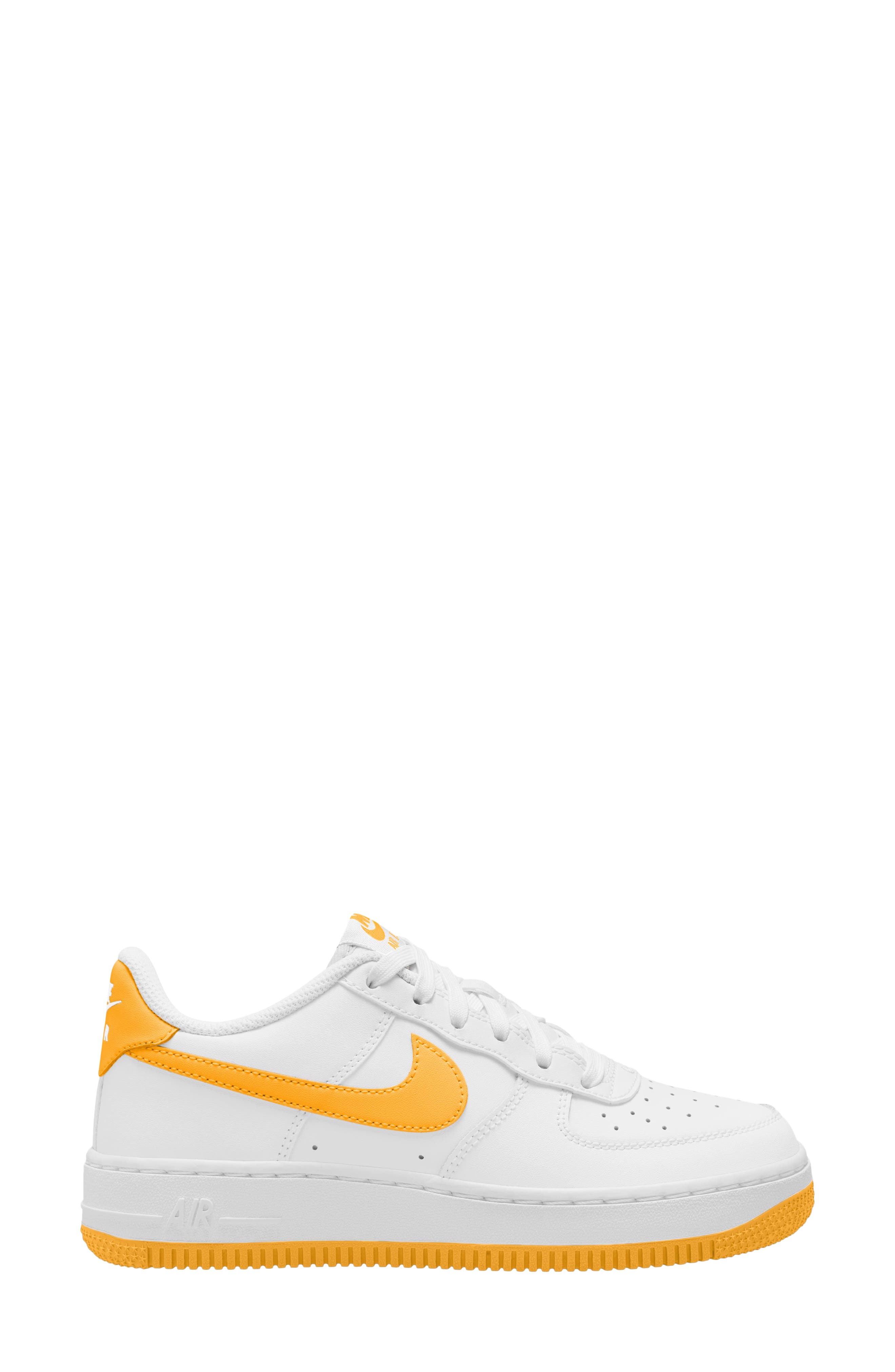Nike Kids' Air Force 1 Sneaker, Main, color, White/ University Gold/ White
