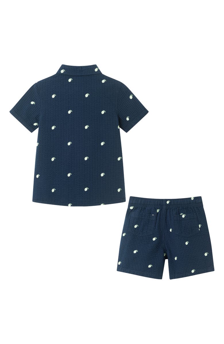 Andy & Evan Kids' Seersucker Lime Button Front Shirt & Shorts Set, Alternate, color, 