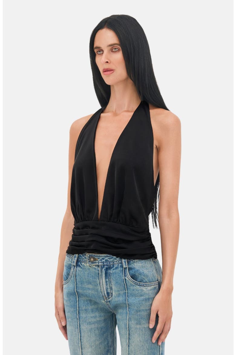 Agatha Halter Top, Alternate, color, Black