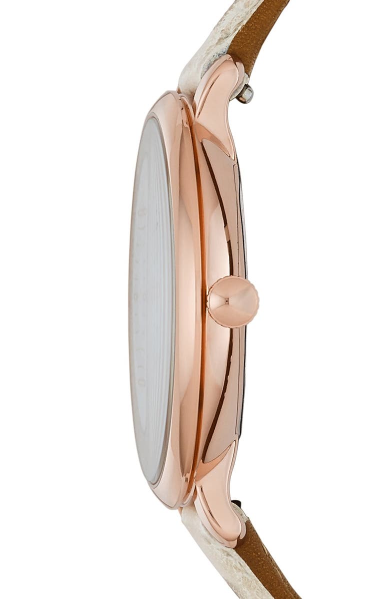 Fossil 'Jacqueline' Leather Strap Watch, 36mm, Alternate, color,