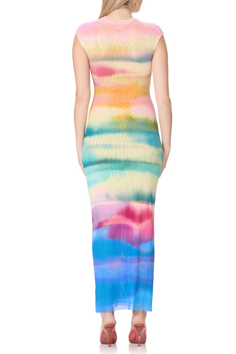 Mylo Print Mesh Maxi Dress, Alternate, color, SUMMER SUNSET