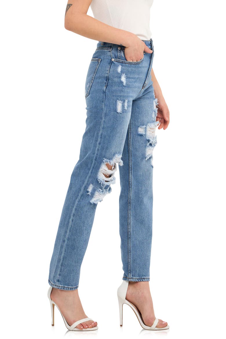 '90s Distressed Jeans, Alternate, color, MEDIUM BLUE